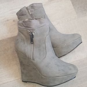 Micheal Antonio Grey Wedge Booties